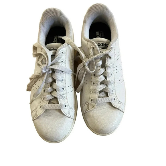 Adidas White Cloudform Advantage Clean Sneakers Size 6.5 - Picture 1 of 5